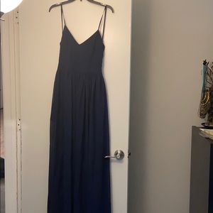 Navy backless maxi dress